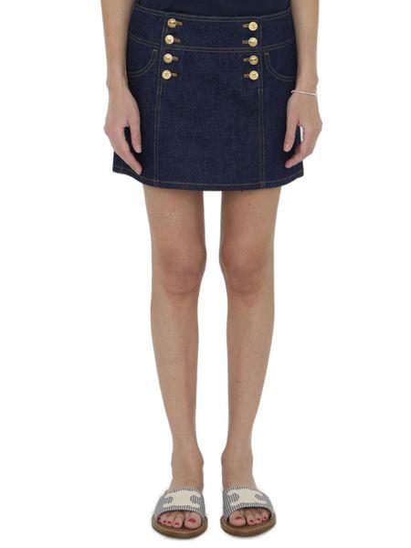 Chân váy mini kiểu hải quân màu xanh dương cho nữ ss24