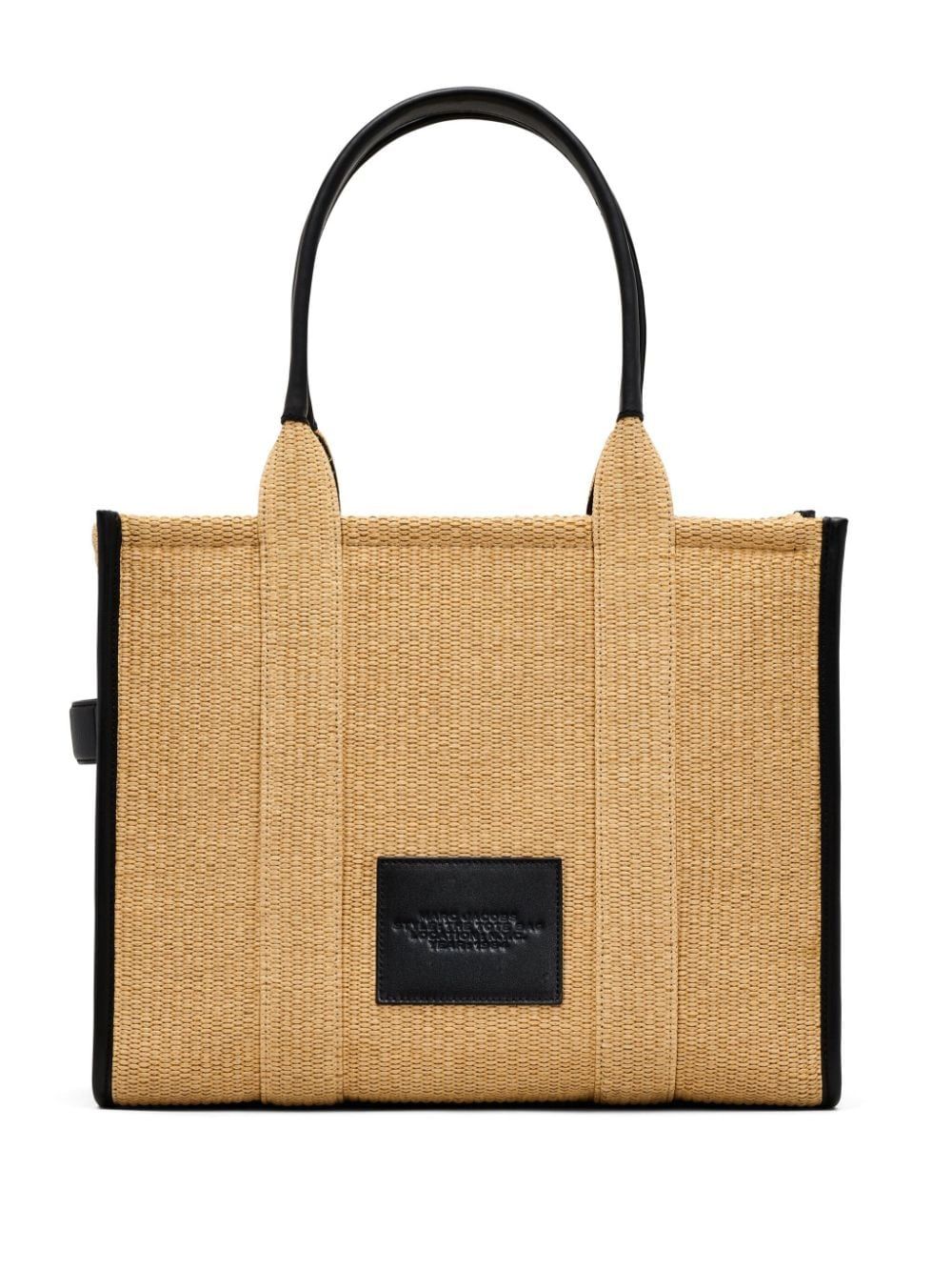 MARC JACOBS Large Woven Tote Handbag in Beige with Logo Detail, 60% Polypropylene 40% Cotton - SS24