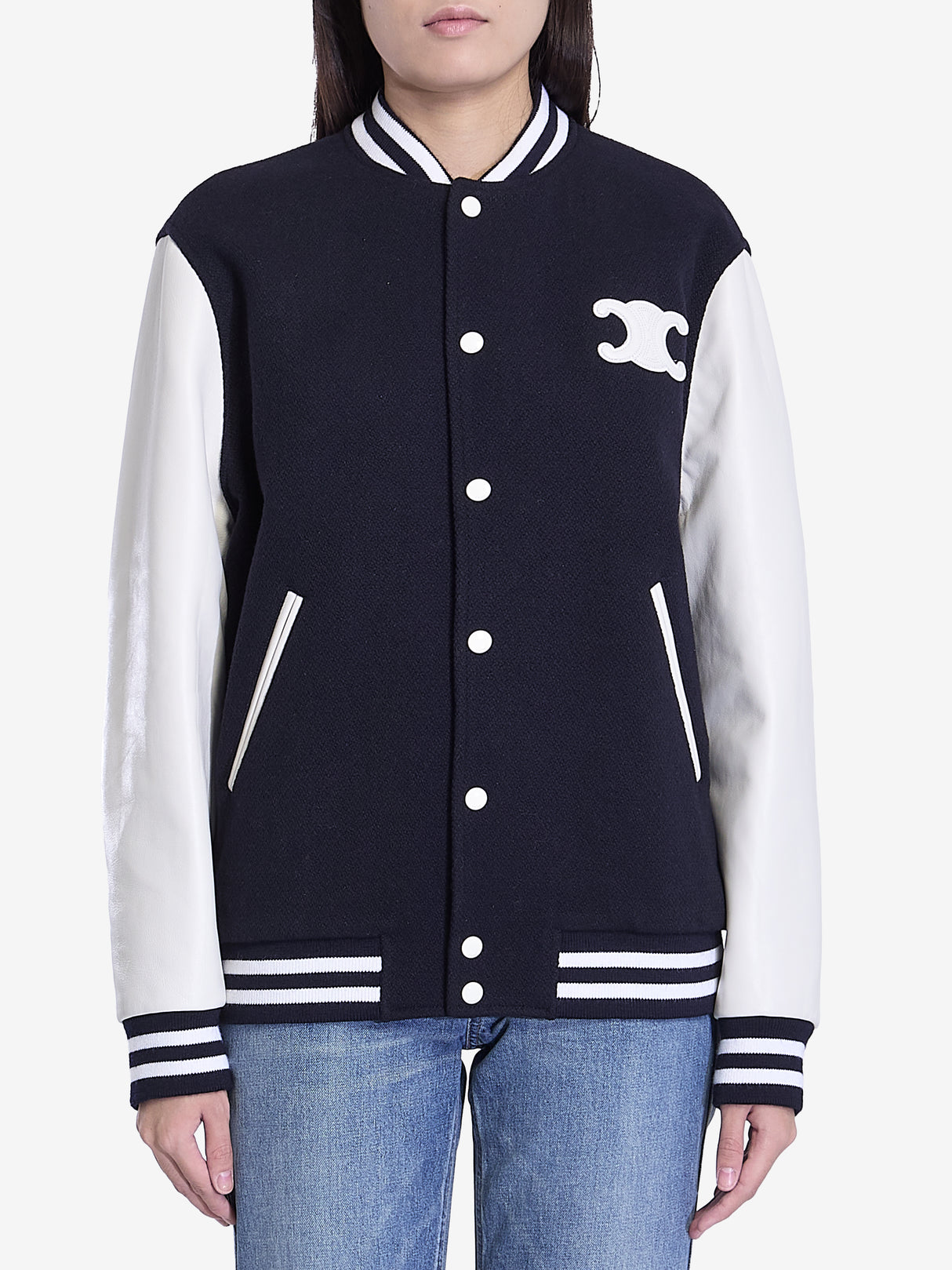 CELINE College-Style Teddy Jacket