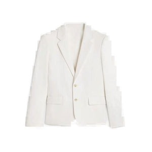 CELINE Mens White Americana Jacket with Notch Lapels for SS24