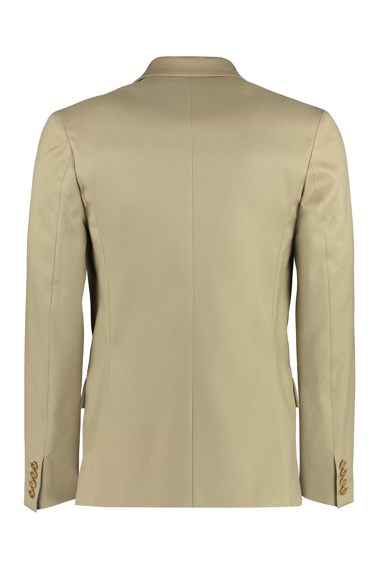 VALENTINO Double-Breasted Beige Cotton Blazer with Peak Lapel Collar for Men