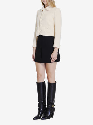 CELINE Luxurious Ivory Cashmere-Wool Blend Jacket