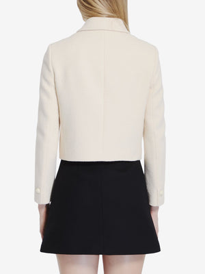 CELINE Luxurious Ivory Cashmere-Wool Blend Jacket