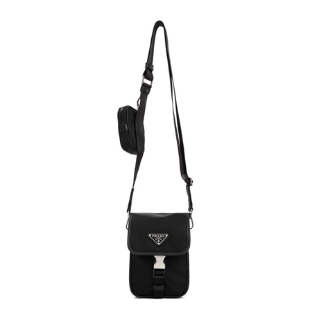 PRADA Crossbody Mini Handbag with Pouch - Perfect Companion for Men