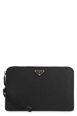 PRADA Saffiano Leather Mini Pouch Handbag