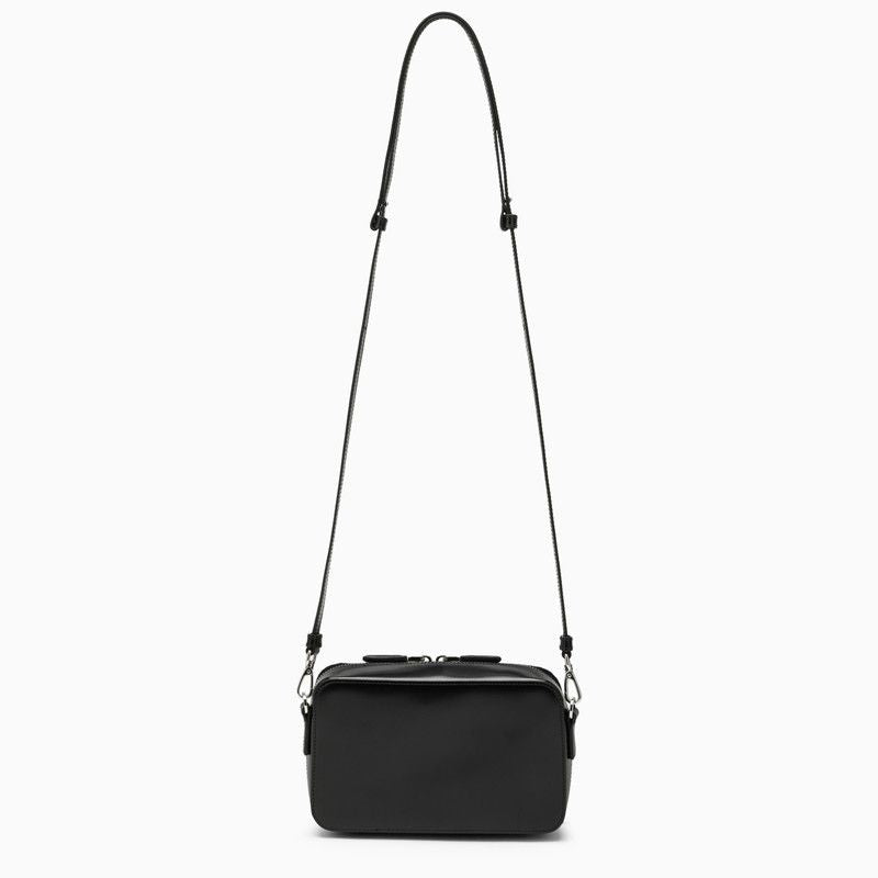 PRADA Mini Shoulder Handbag in Black Brushed Leather