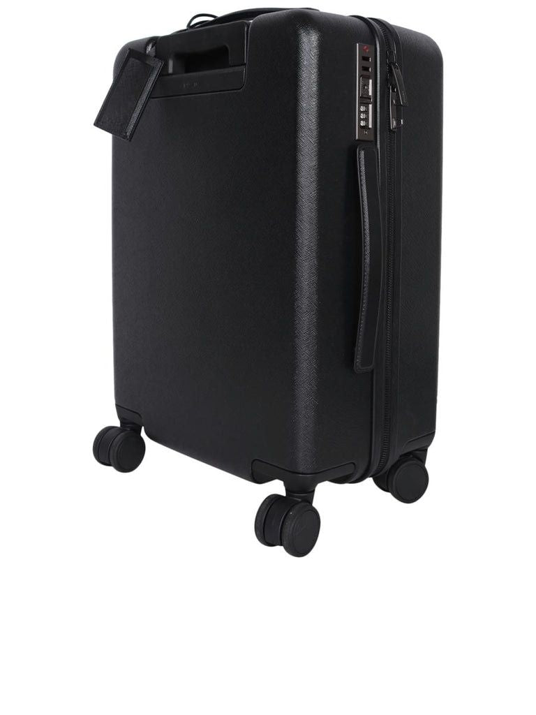 PRADA Modern Jetsetter Leather-Trimmed Polycarbonate Mini Trolley