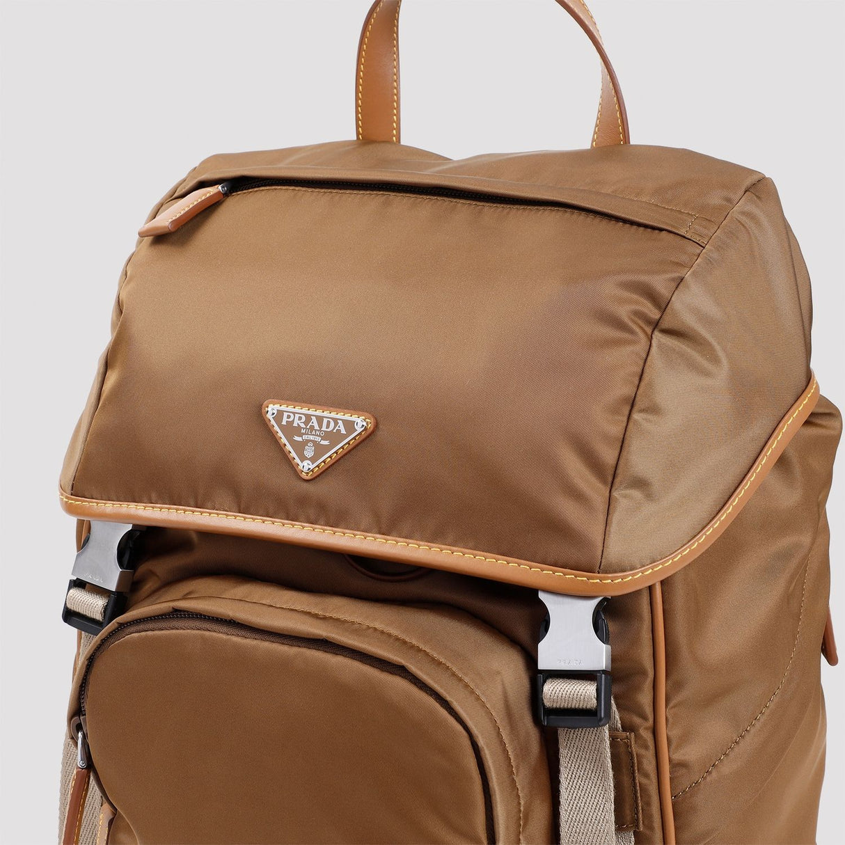 PRADA Urban Explorer Brown Polyamide Backpack - 28x41x15 cm