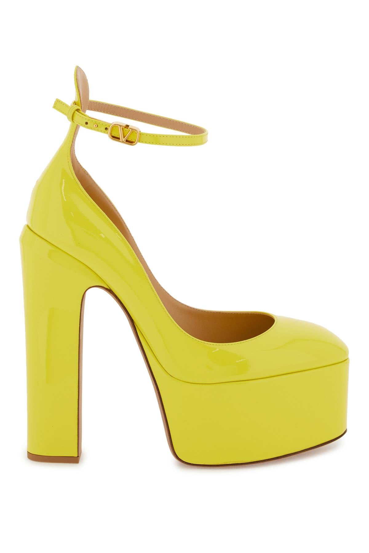 VALENTINO GARAVANI Yellow Patent Leather Platform Pumps for Women