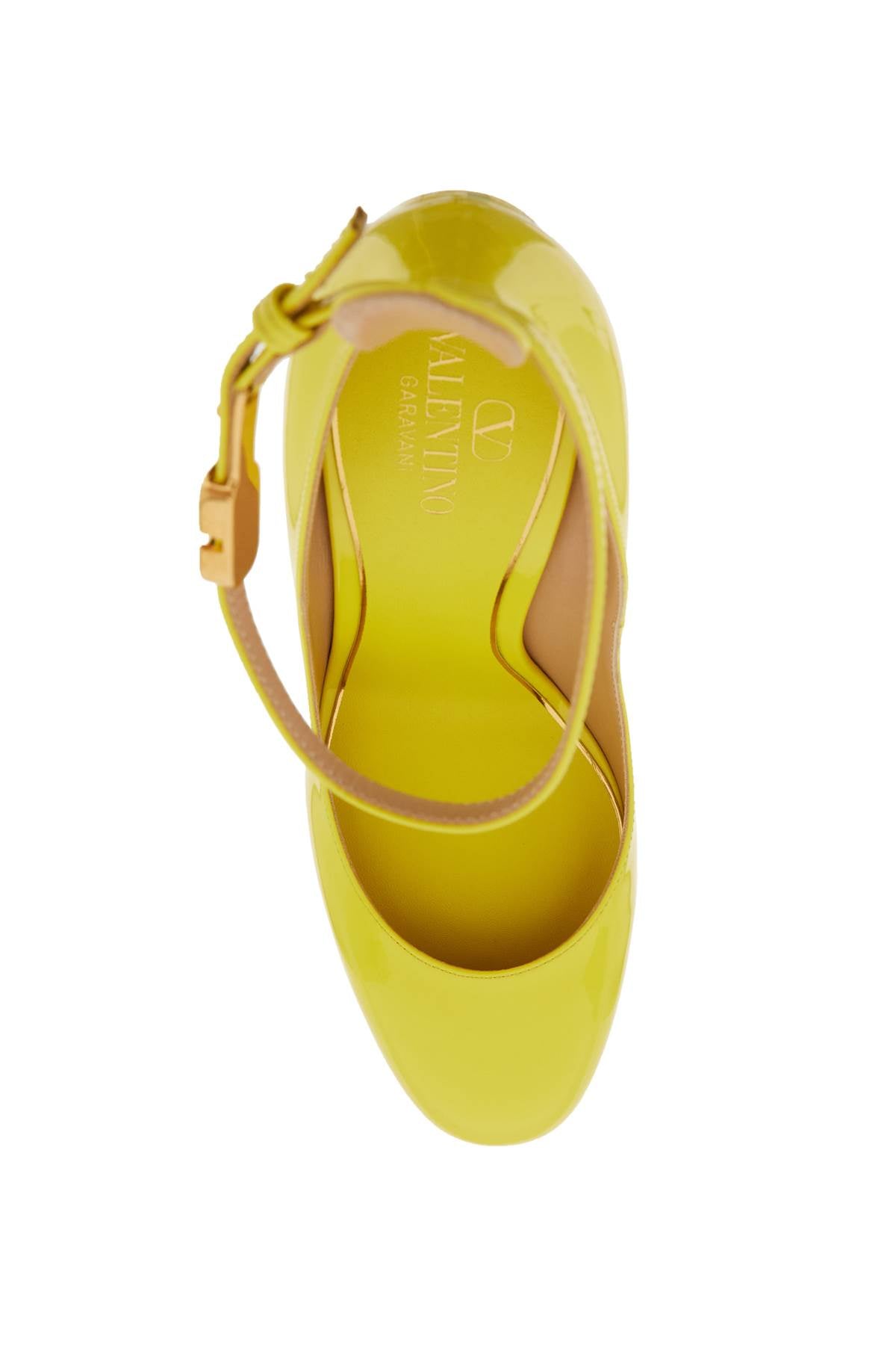 VALENTINO GARAVANI Yellow Patent Leather Platform Pumps for Women