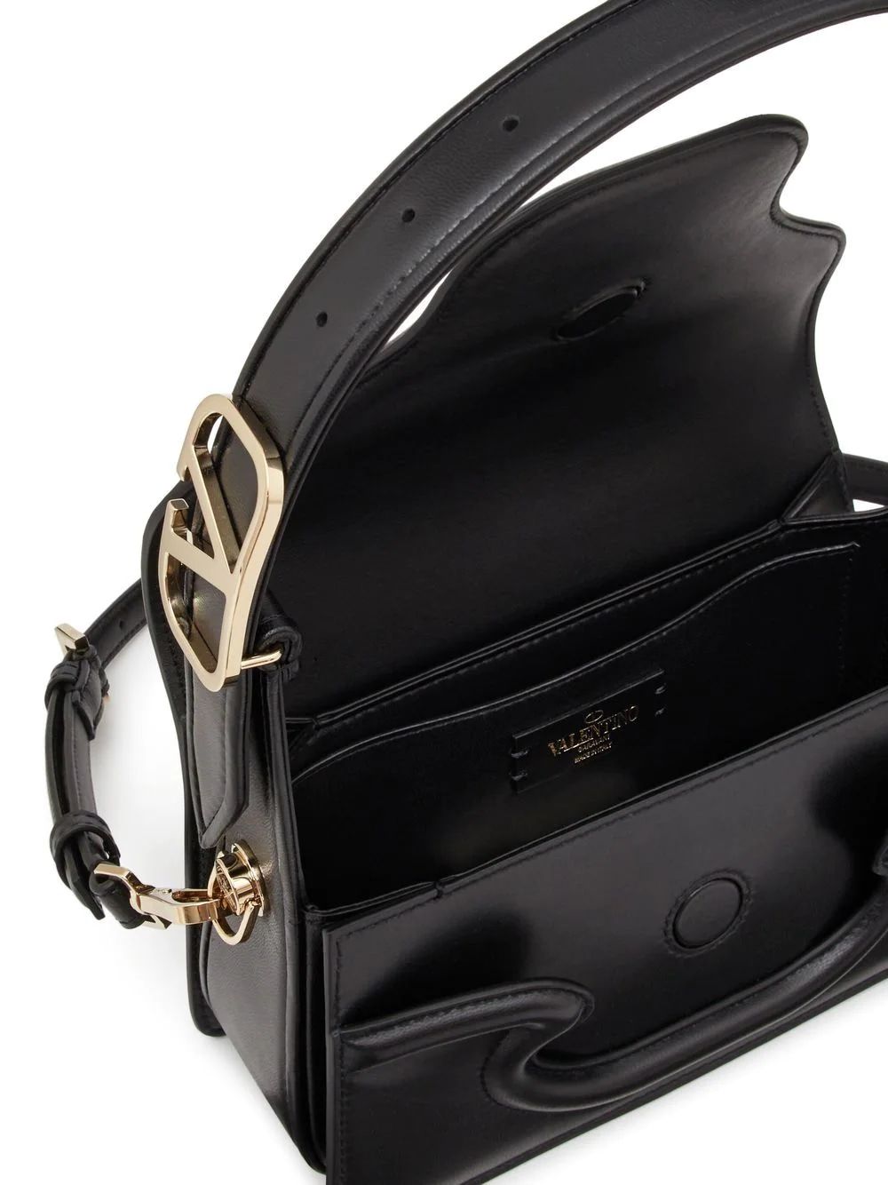 VALENTINO Black Leather Shoulder Handbag for Women: SS23 Collection