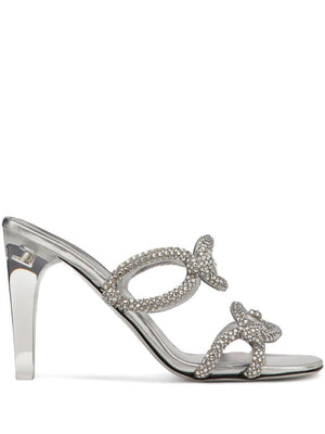 VALENTINO Silver Chain Slide Sandals for Women - SS23 Collection