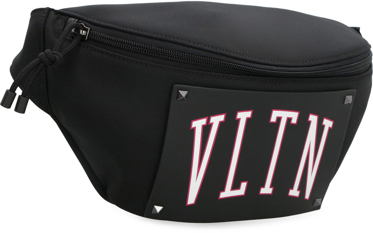 VALENTINO Men's Black Nylon Belt Handbag for SS23 - VLTN Collection
