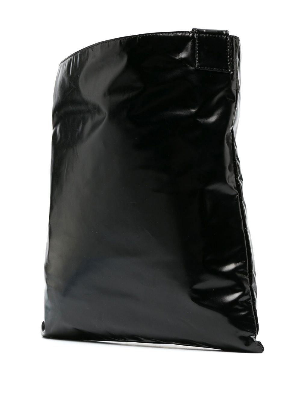 VALENTINO GARAVANI Black Leather Tote Handbag with Contrasting VLTN Print for Men