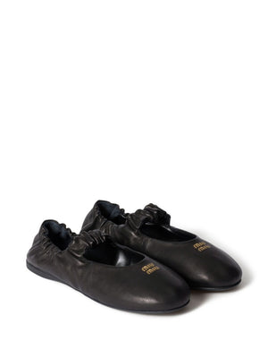 MIUMIU Elasticated Band Nappa Leather Ballerinas for Men