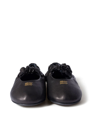 MIUMIU Elasticated Band Nappa Leather Ballerinas for Men