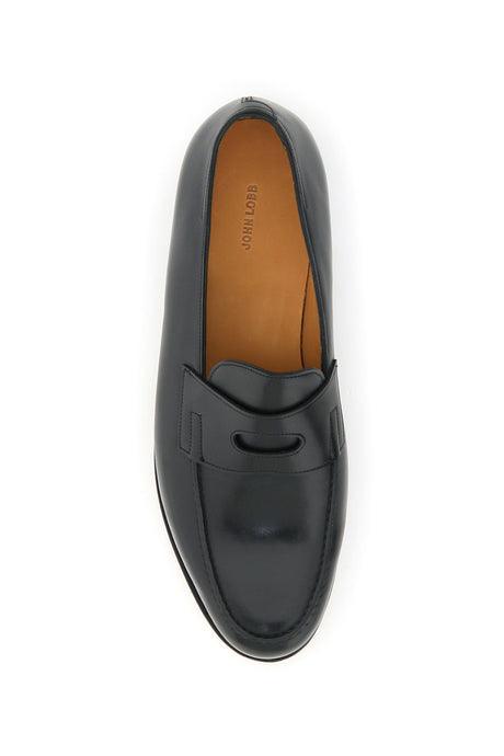 JOHN LOBB Black Leather Lopez Loafers for Men - SS24 Collection