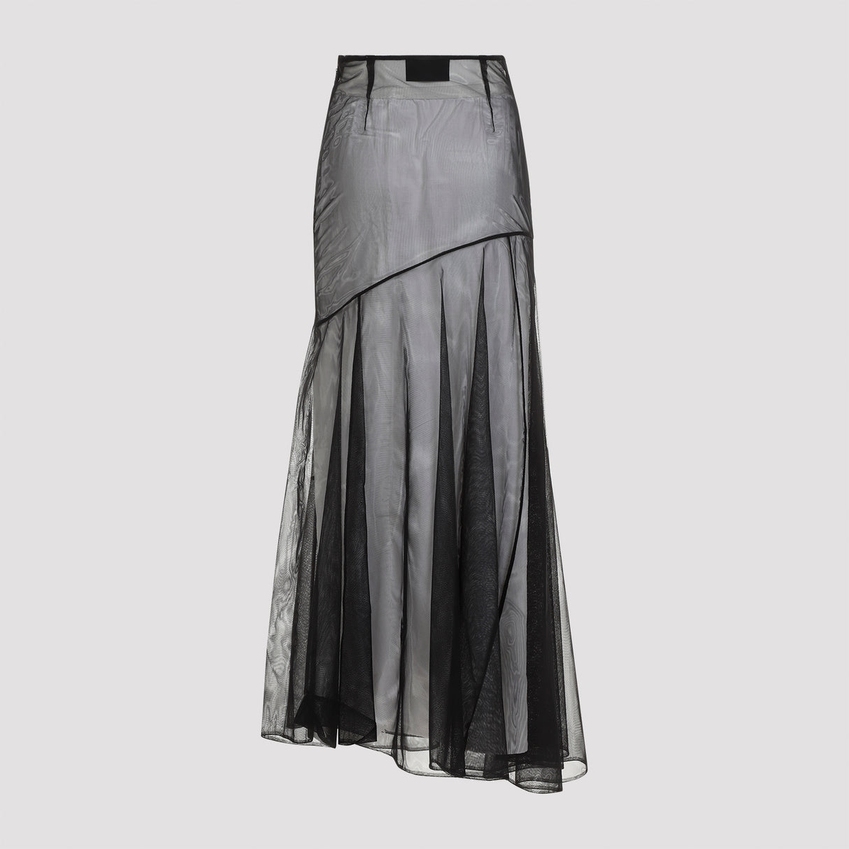 SIMONE ROCHA Elegant Sheer Black Bias-Cut Skirt