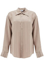 FILIPPA K Satin Ruffled Shirt with Exaggerated Collar - Women's Size 34