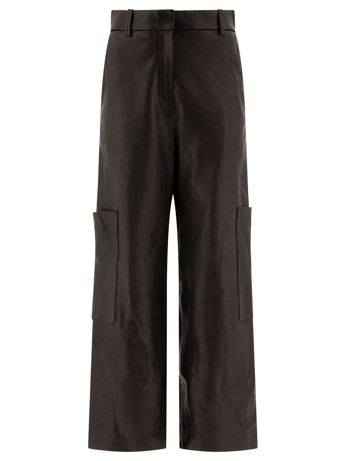 KHAITE Caiton High-Rise Relaxed Leather Pants