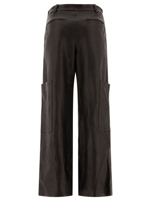 KHAITE Caiton High-Rise Relaxed Leather Pants