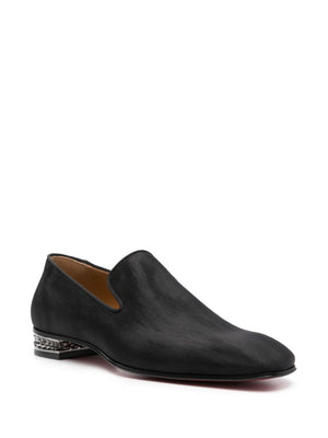 CHRISTIAN LOUBOUTIN Dandy Rock Black Leather Loafers for Men from FW23 Collection