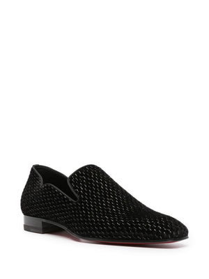 CHRISTIAN LOUBOUTIN Dandy Chic Black Men's Laced Up Shoes - 2024 Summer Collection