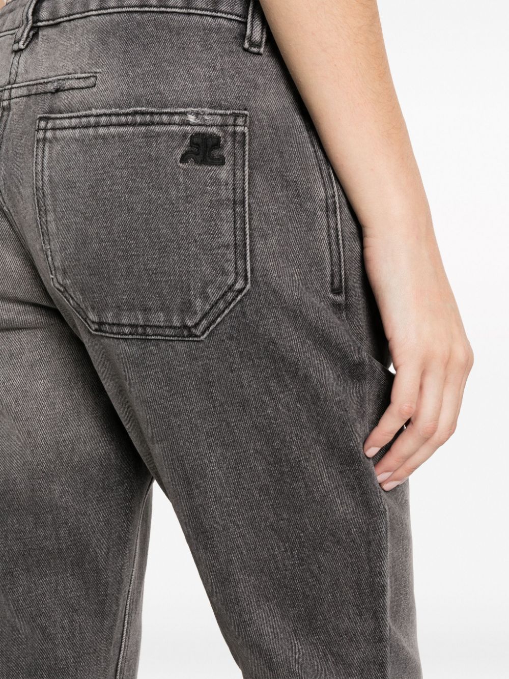 COURREGÈS Stonewashed Gray Denim Jeans for Women