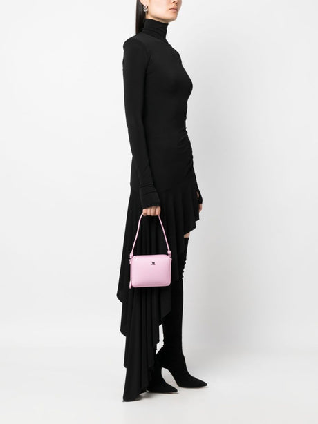 COURREGÈS Pink Leather Mini Shoulder Bag