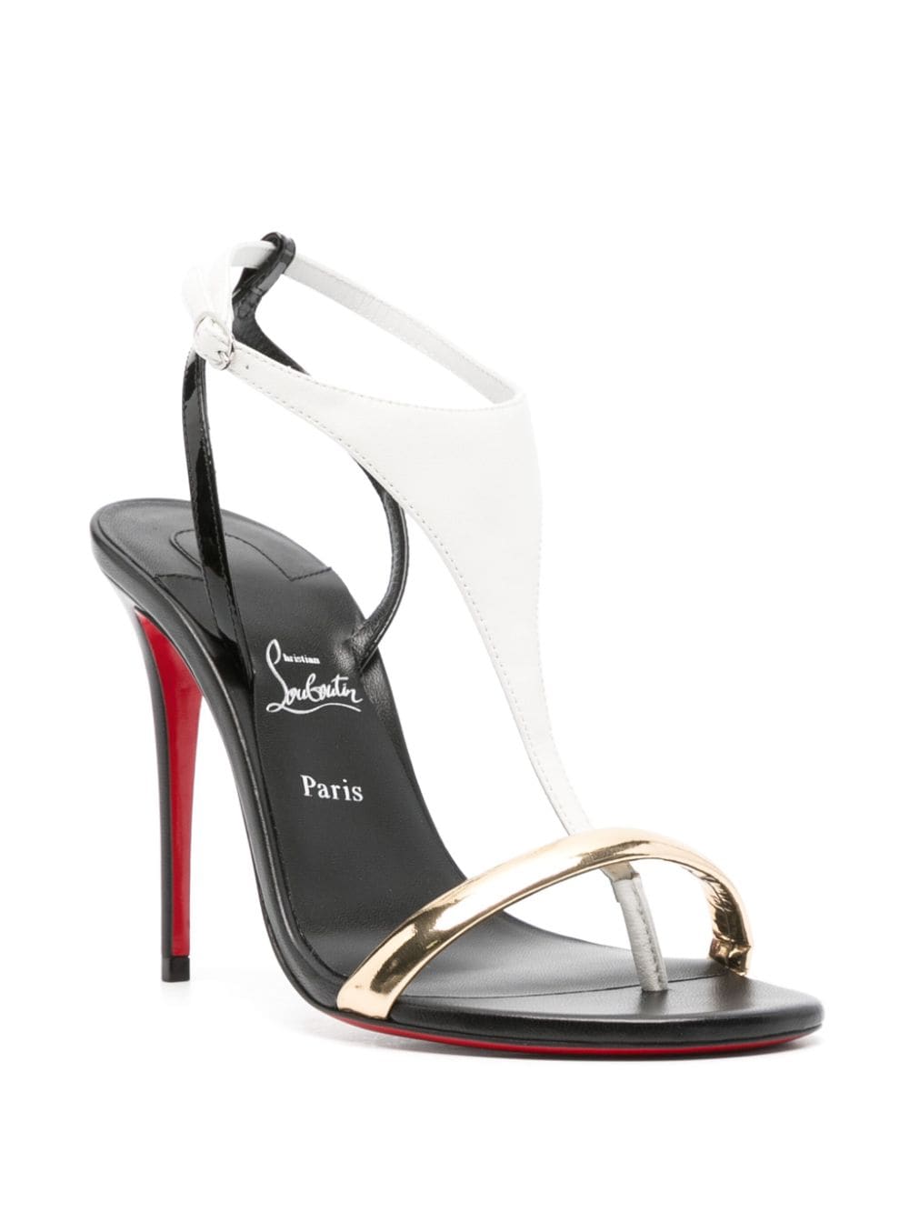 CHRISTIAN LOUBOUTIN Stunning 100MM Stiletto Heel Leather Sandals