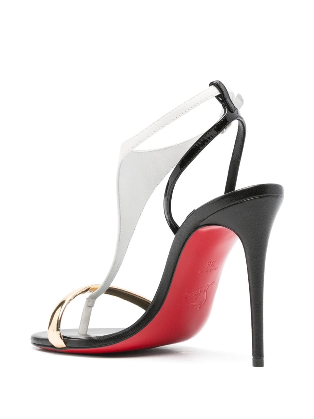 CHRISTIAN LOUBOUTIN Stunning 100MM Stiletto Heel Leather Sandals