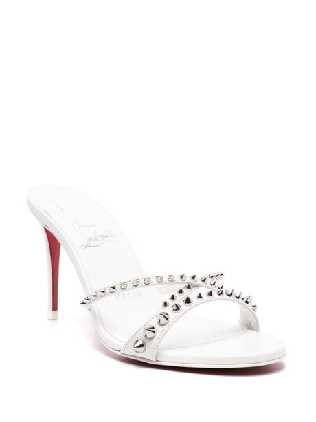 CHRISTIAN LOUBOUTIN Spiked Almond Open Toe Crossover Strap Sandals 85MM