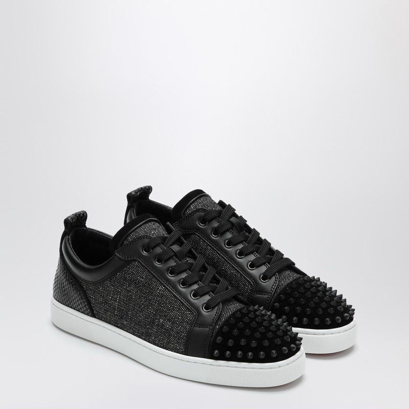 CHRISTIAN LOUBOUTIN Black Louis Junior Spiked Low-Top Sneakers