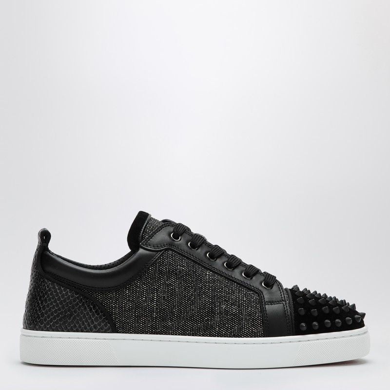 CHRISTIAN LOUBOUTIN Black Louis Junior Spiked Low-Top Sneakers