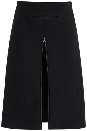 COURREGÈS Chic Midi Twill Skirt with Zipper