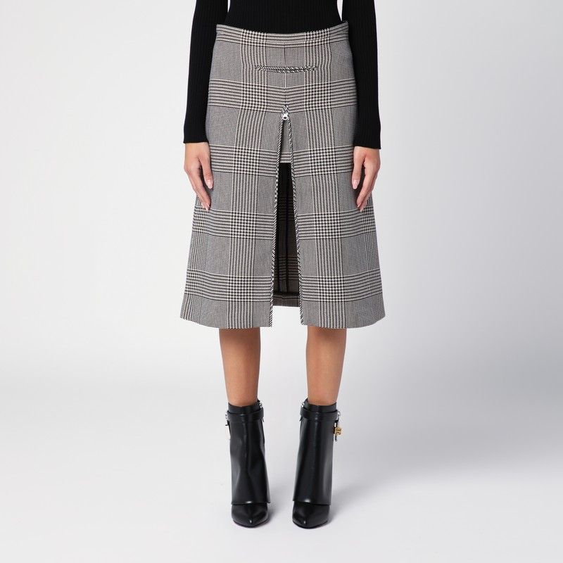 COURREGÈS  PRINCE OF WALES MOTIF ZIP SKIRT