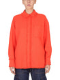 MSGM Fringe Detail Classic Collar Shirt for Women