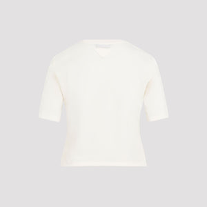 PRADA Distressed Logo Cotton T-Shirt for Women