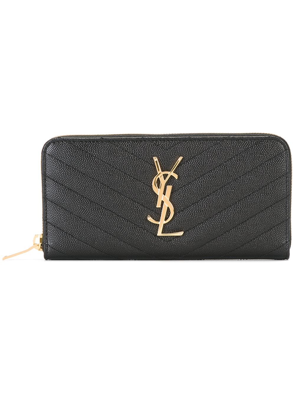 SAINT LAURENT Mini Zip Around Wallet - Luxe Leather Collection