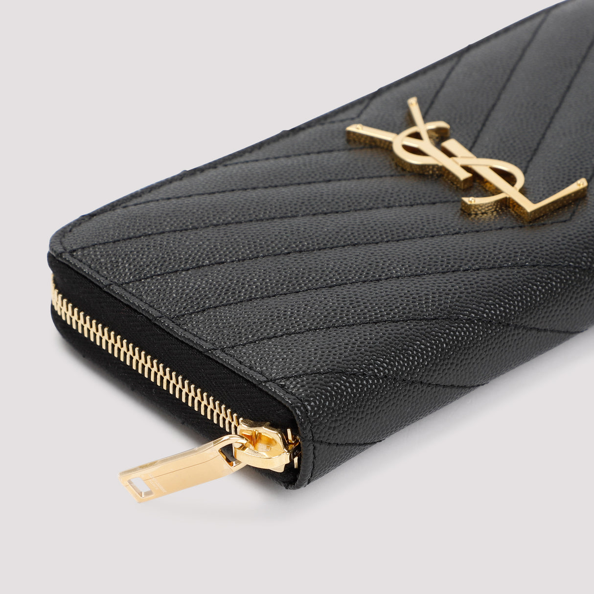 SAINT LAURENT Mini Zip Around Wallet - Luxe Leather Collection