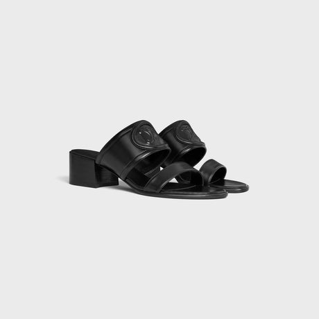 CELINE Black Flat Sandals for Women | 100% Lambskin | SS24 Collection