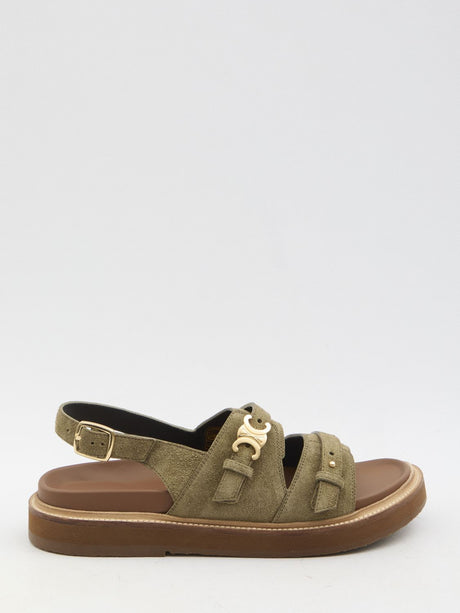 CELINE Triomphe Adjustable Sandals for Women - Size IT