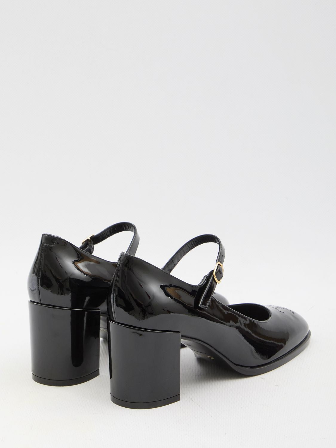 CELINE Mini Patent Calfskin Ballerina Shoes with Adjustable Strap (7.5cm Heel)