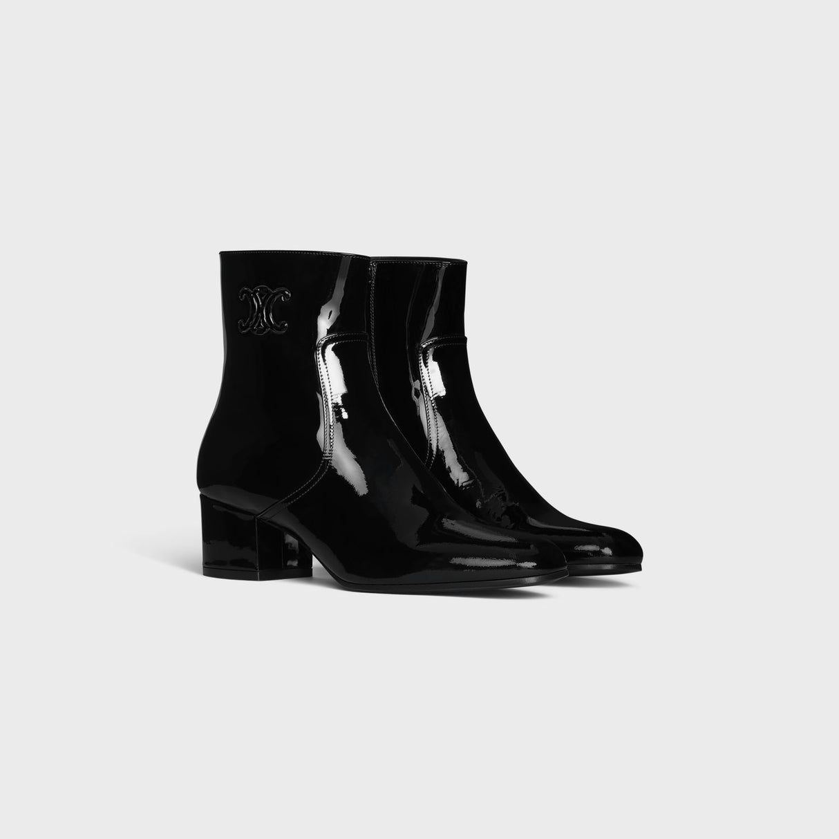 CELINE Triomphe Patent Calfskin Zip Boot - Size 38