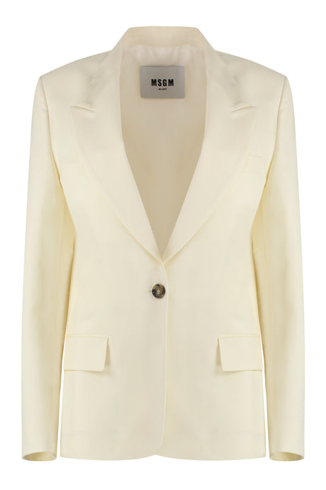 MSGM Elegant Ivory Wool Blazer for Women