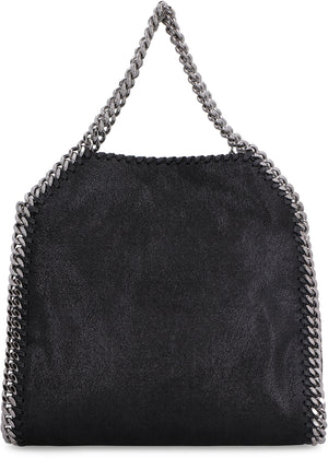 STELLA MCCARTNEY Mini Falabella Tote Handbag in Black with Silver-Tone Chain Detail and Vegan Fabric