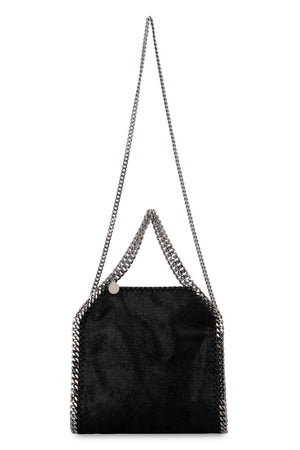 STELLA MCCARTNEY Mini Falabella Tote Handbag in Black with Silver-Tone Chain Detail and Vegan Fabric
