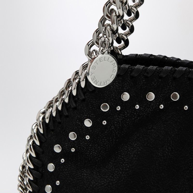 STELLA MCCARTNEY Mini Black Falabella Tote with Stud Accents