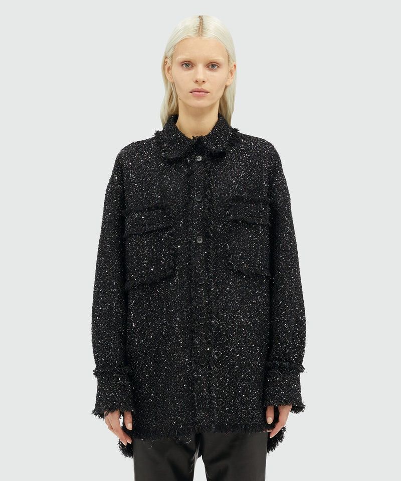 MSGM Elegant Black Textured Shirt