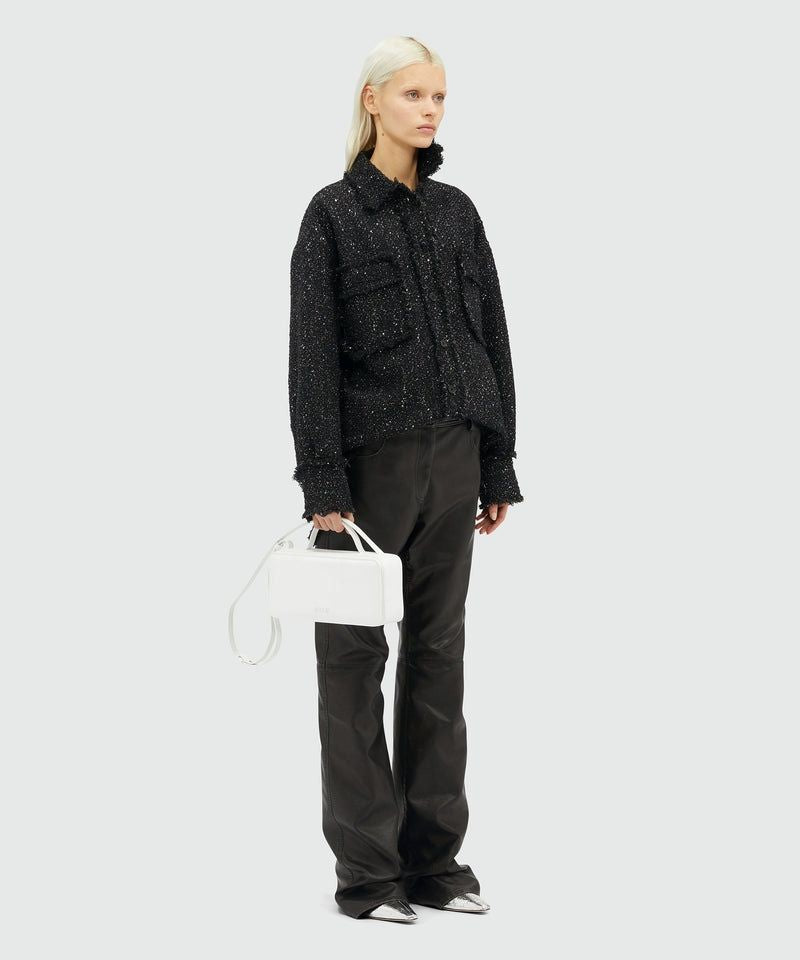 MSGM Elegant Black Textured Shirt